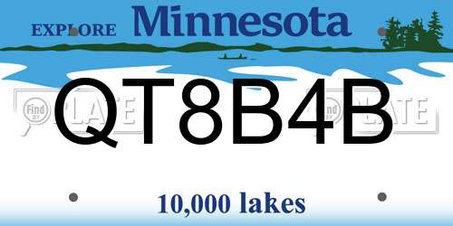 QT8B4B Minnesota License Plate