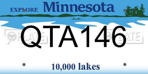 QTA146 Minnesota License Plate