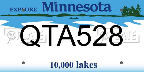QTA528 Minnesota License Plate