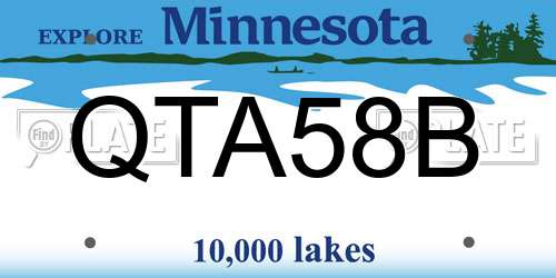 QTA58B Minnesota License Plate