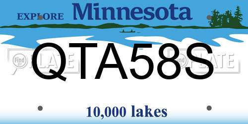 QTA58S Minnesota License Plate
