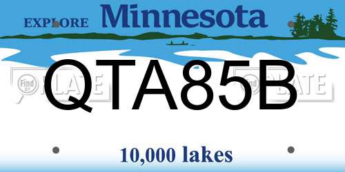 QTA85B Minnesota License Plate