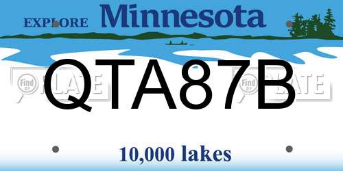 QTA87B Minnesota License Plate