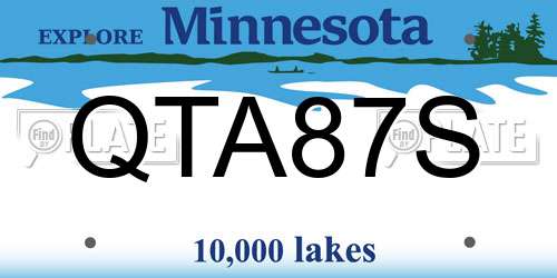 QTA87S Minnesota License Plate