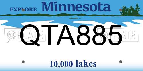 QTA885 Minnesota License Plate