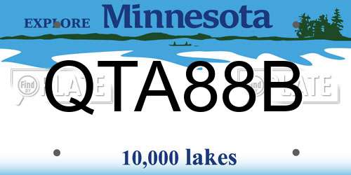 QTA88B Minnesota License Plate