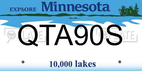 QTA90S Minnesota License Plate