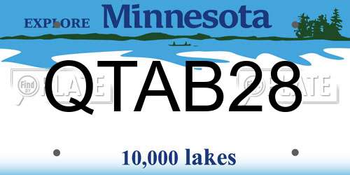 QTAB28 Minnesota License Plate