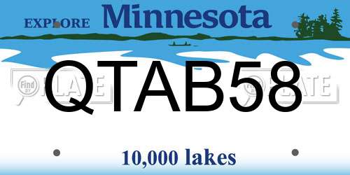 QTAB58 Minnesota License Plate