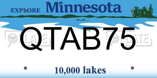 QTAB75 Minnesota License Plate