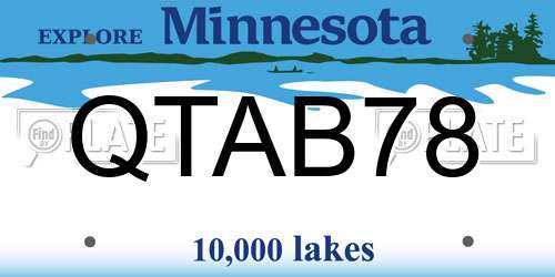 QTAB78 Minnesota License Plate