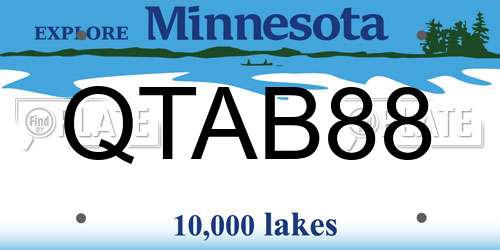 QTAB88 Minnesota License Plate