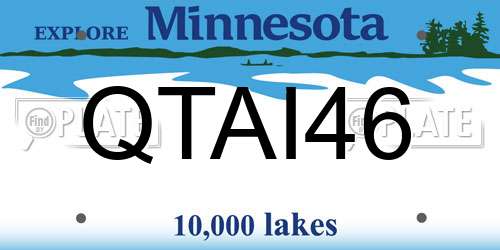 QTAI46 Minnesota License Plate