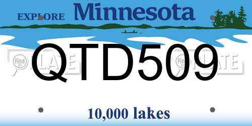 QTD509 Minnesota License Plate