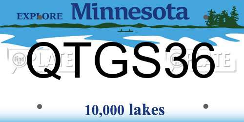 QTGS36 Minnesota License Plate