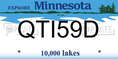 QTI59D Minnesota License Plate