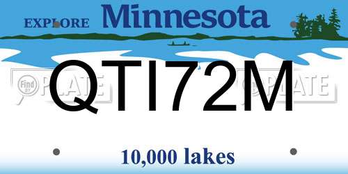 QTI72M Minnesota License Plate