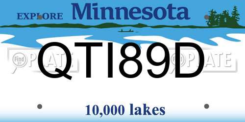 QTI89D Minnesota License Plate
