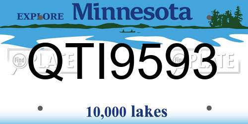 QTI9593 Minnesota License Plate