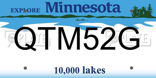 QTM52G Minnesota License Plate