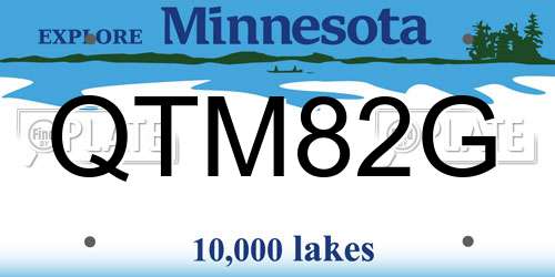 QTM82G Minnesota License Plate