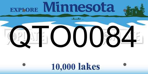 QTO0084 Minnesota License Plate