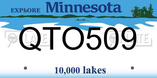 QTO509 Minnesota License Plate