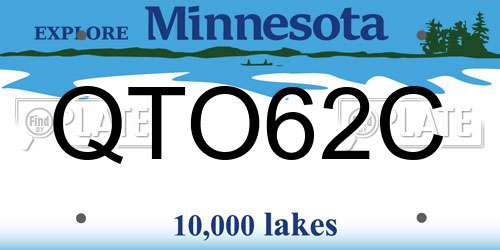 QTO62C Minnesota License Plate