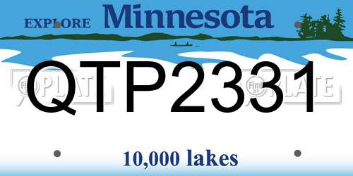 QTP2331 Minnesota License Plate