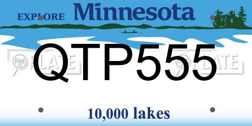 QTP555 Minnesota License Plate