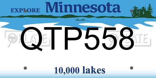 QTP558 Minnesota License Plate