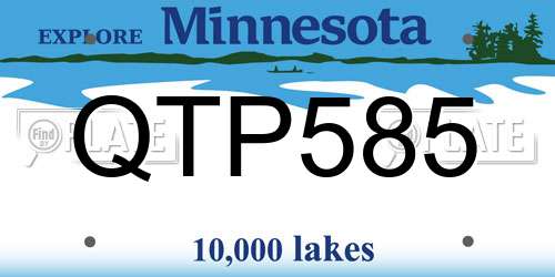 QTP585 Minnesota License Plate