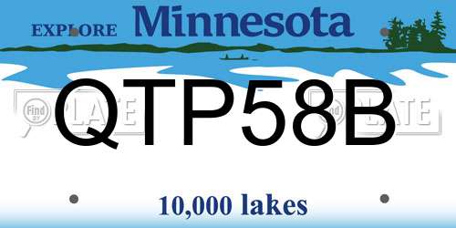 QTP58B Minnesota License Plate