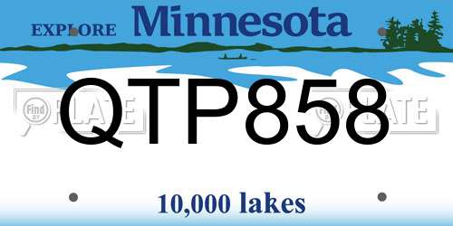 QTP858 Minnesota License Plate