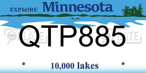 QTP885 Minnesota License Plate