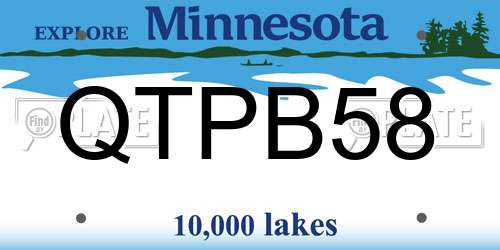 QTPB58 Minnesota License Plate