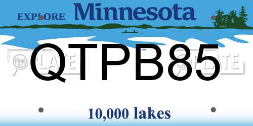 QTPB85 Minnesota License Plate