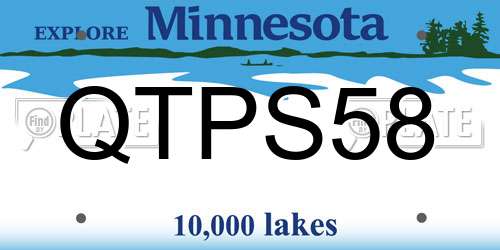 QTPS58 Minnesota License Plate