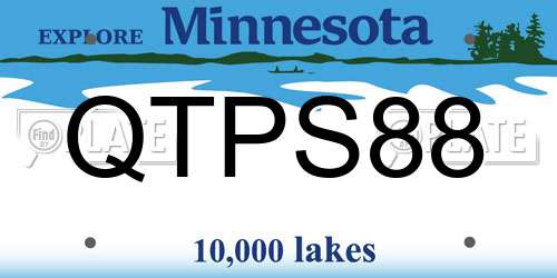 QTPS88 Minnesota License Plate