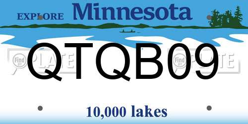 QTQB09 Minnesota License Plate