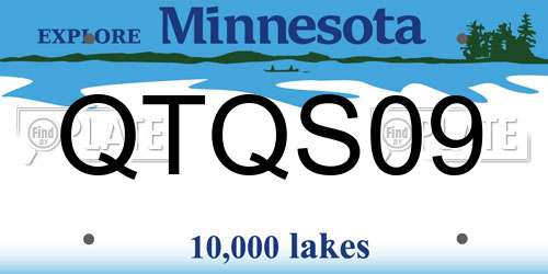 QTQS09 Minnesota License Plate