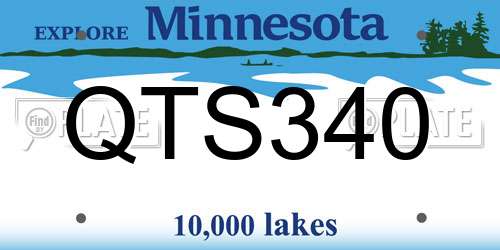 QTS340 Minnesota License Plate