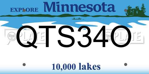 QTS34O Minnesota License Plate