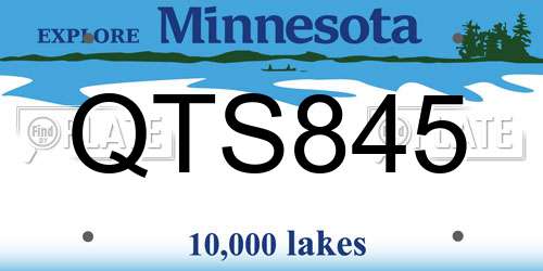 QTS845 Minnesota License Plate