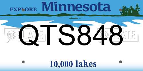 QTS848 Minnesota License Plate