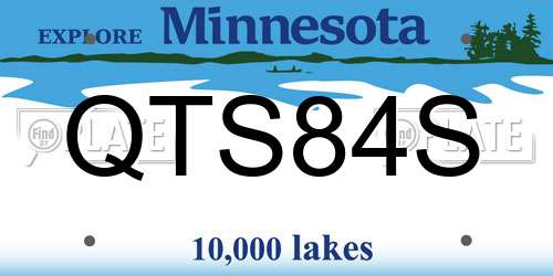 QTS84S Minnesota License Plate