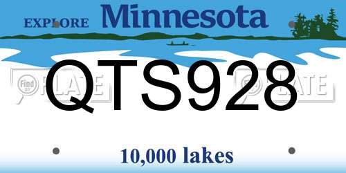 QTS928 Minnesota License Plate