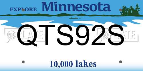 QTS92S Minnesota License Plate