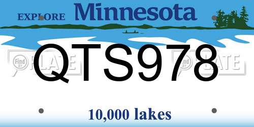 QTS978 Minnesota License Plate