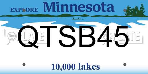 QTSB45 Minnesota License Plate